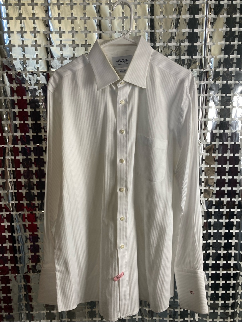 Brooks Brothers White Striped Men's Dress Shirt